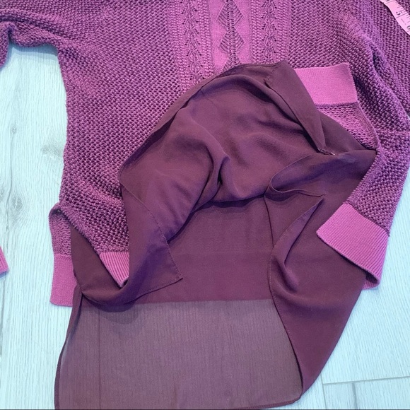 LUCKY BRAND Twofer Purple Lined Sweater Size M - Picture 6 of 9
